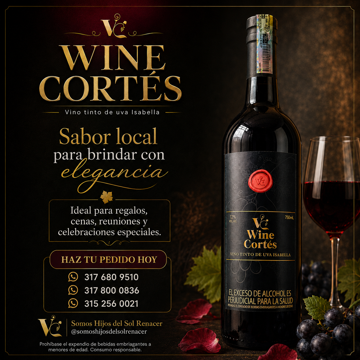 Wine Cortés: vino tinto de uva Isabella, foto 2